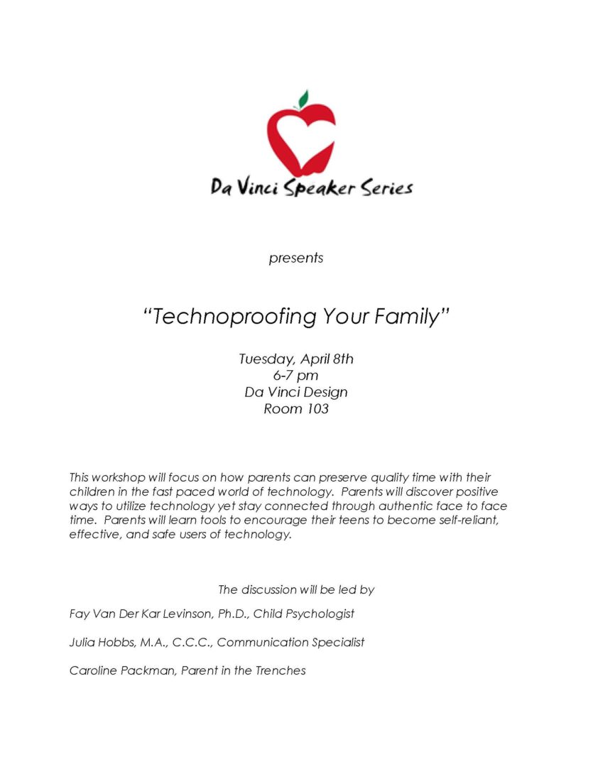 Flyer - Technoproofing Your Family Workshop