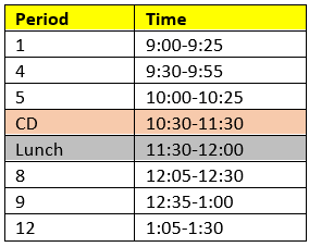 June 7 schedule