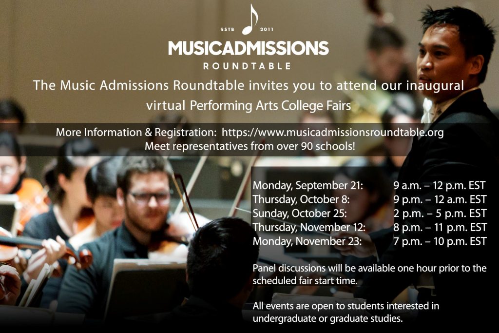 Performing Arts Virtual College Fairs (Music Admission Roundtable)