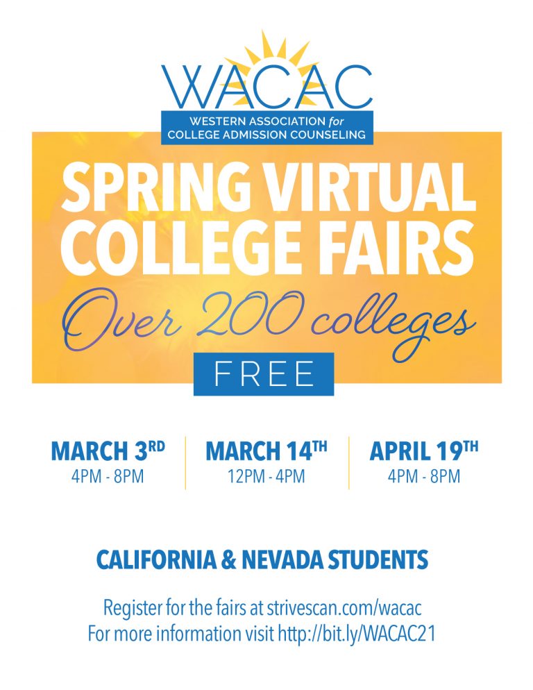 WACAC Spring Virtual College Fairs Da Vinci Design