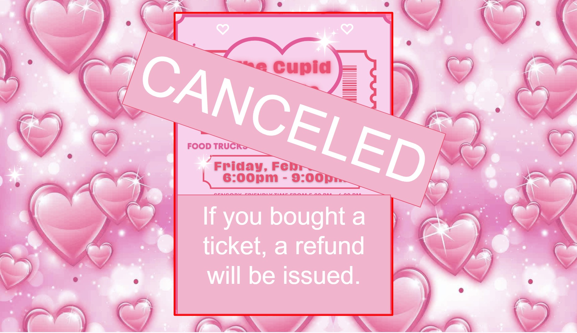 Cupid Shuffle Dance Canceled Da Vinci Design Spring Dance Cancelation Flyer