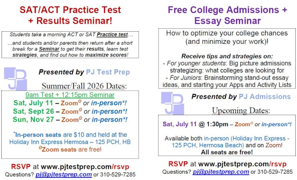 Essay Making Post Test Free Summer Prep for SAT/ACT and college essay help with PJ Test Prep ...